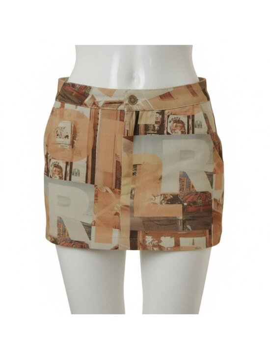 Peppermayo Dresses & Skirts - Womens Mini Skirt Neutral Film Graphic A-Line Size 2 NWT Peppermayo On The Edge